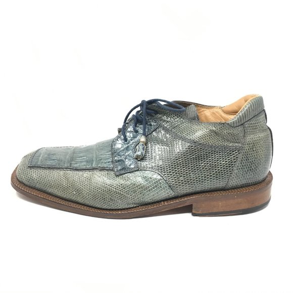 David Eden Ankle Boots Shoe Size 10 Blue Crocodile